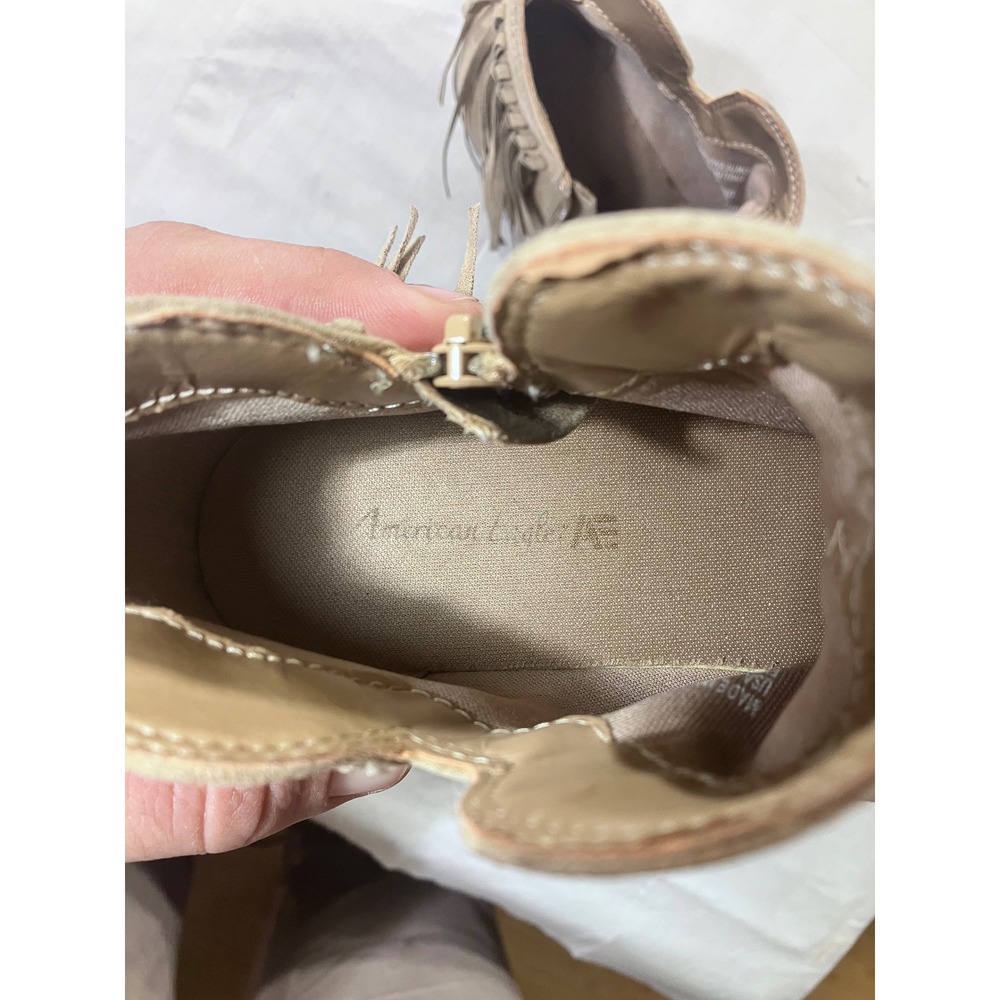American Eagle Suede Fringe Ankle Boots Taupe Women's Size 7.5 - Picture 7 of 8